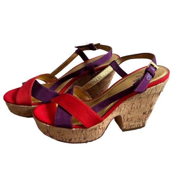 Kate Spade Penny Cork Platform Grosgrain Sandal - Picture 1 of 10